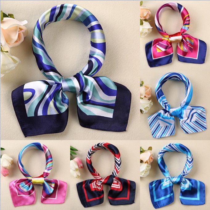 Small Square Scarf Silk Scarf Korean Professional Satin All-match Bank Stewardess Train Attendant Business Fashion Decorative Women Scarf