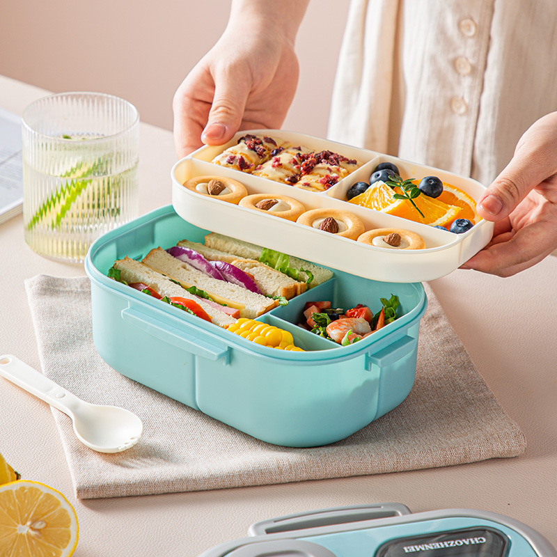 Practical Lunch Box for Students Salad Lunch Box with Sauce Box Microwave Heating Tropical Meal Box Fruit Box