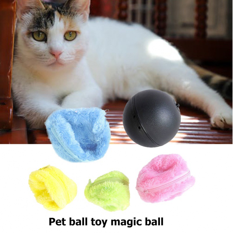 Pet Dog Cat Plush Rolling Toy Plush Ball Roller Ball Smart Dust Removal Toy Rolling Ball