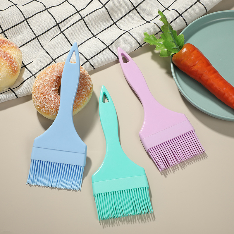 Modern Simple Solid Color Silicone Oil Brush Uniform Smearing Barbecue Brush Home Durable Outdoor Portable Kitchen Tools
