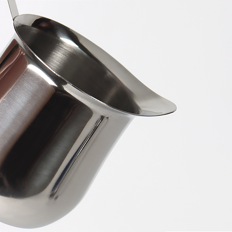 Stainless Steel Small Milk Tank Espresso Ounce Pull Flower Cup Measuring Cup Honey Milkshake Pot Milk Cup Western-style Juice Ducker Sauce Cup