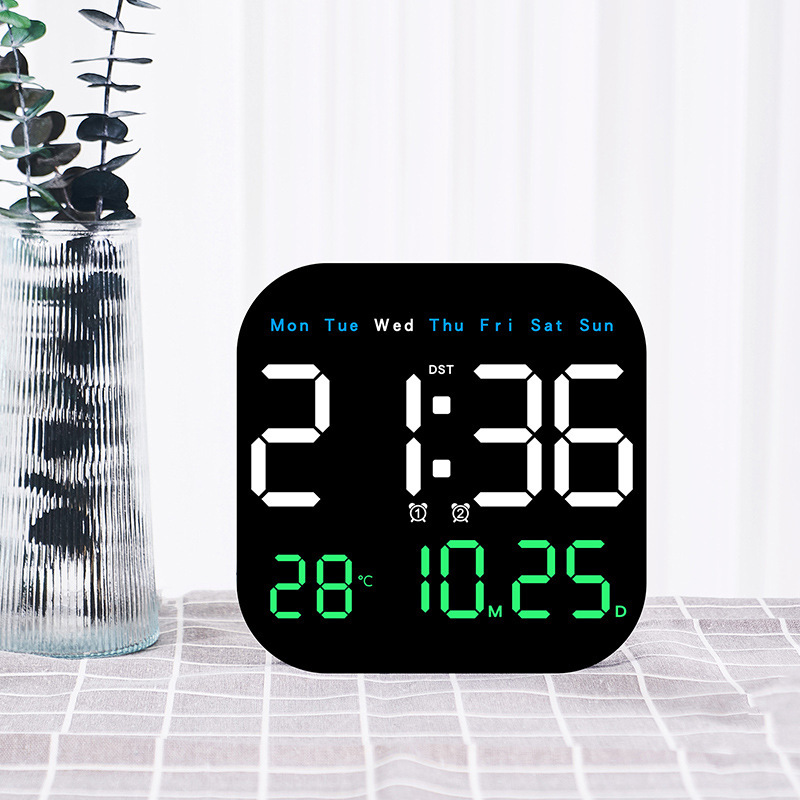 Cross-mirror new multi-functional clock LED electronic clock living room fresh wall clock hanging stand dual-purpose clock 6650
