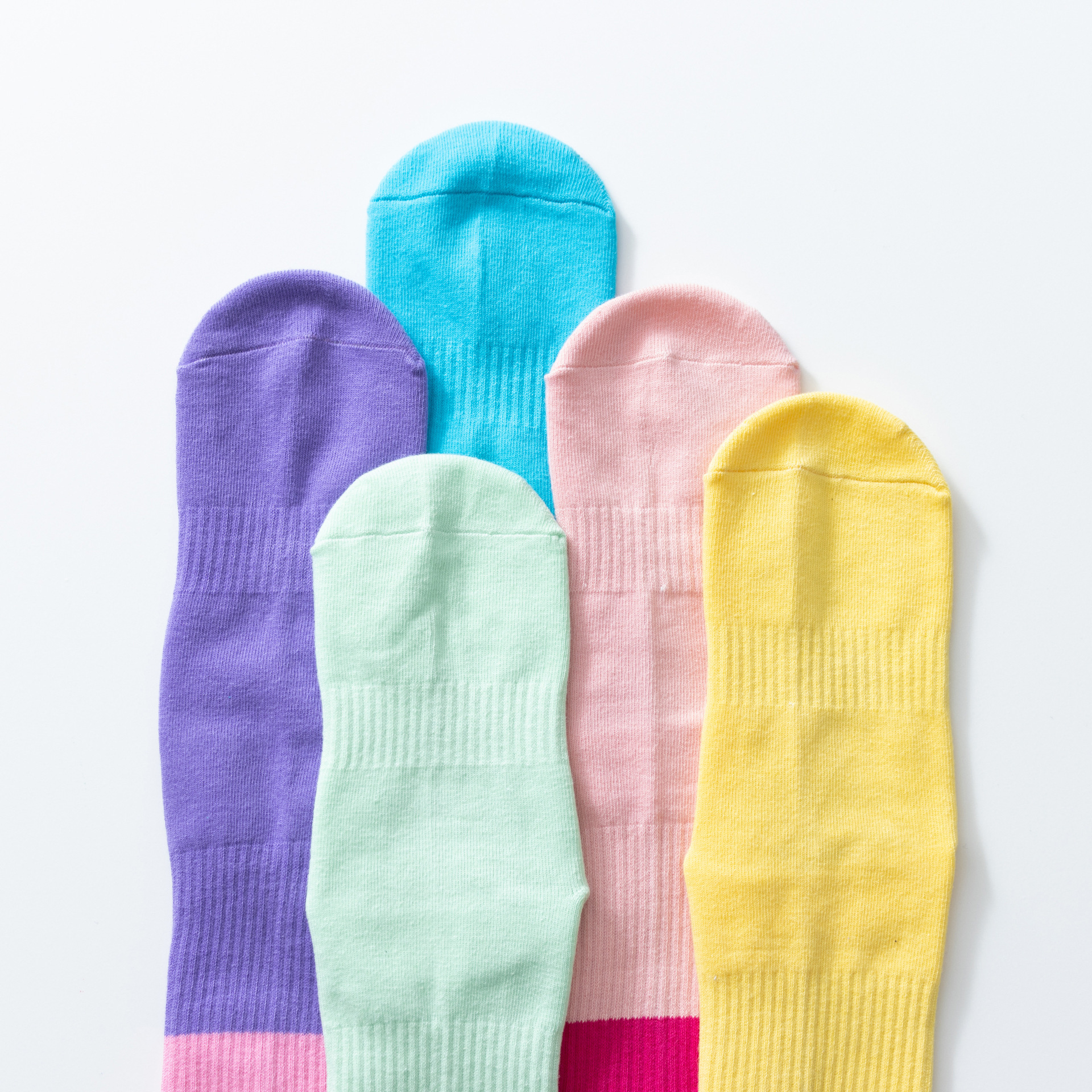 Spring and Summer New Two-color Stitching Yoga Socks Light Color Fitness Non-slip Pilates Socks Breathable Perspiration All-match for Four Seasons