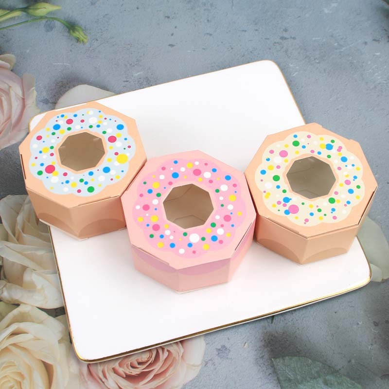 ヨーロッパの新しいキャンディー箱結婚のお土産箱喜糖箱包装箱ドーナツ多角形クッキー箱|undefined