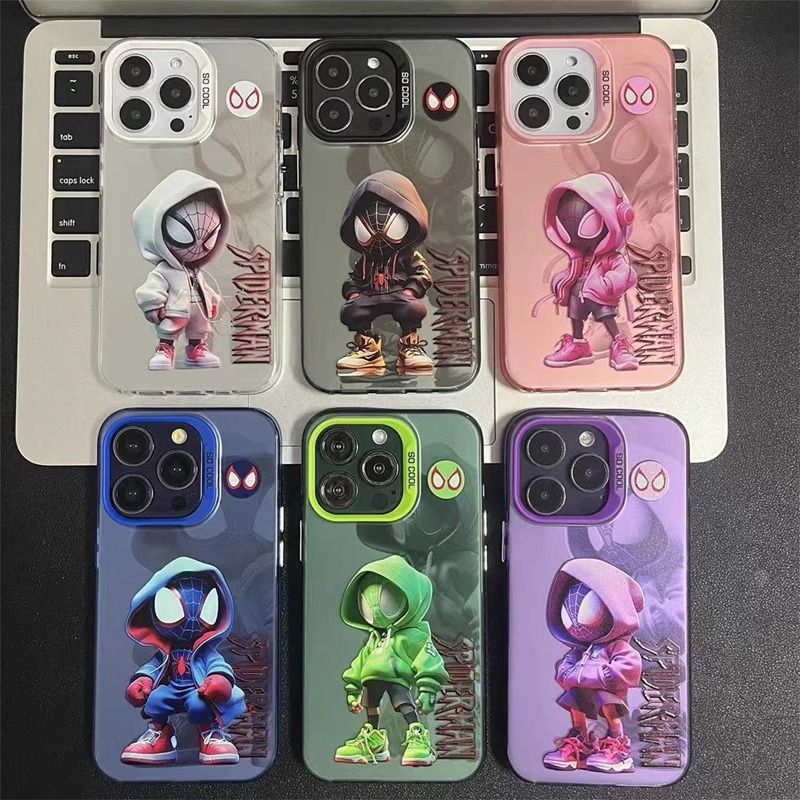 潮流動漫適用於iPhone14pro手機殼彩銀系列蘋果13保護套11/12跨境