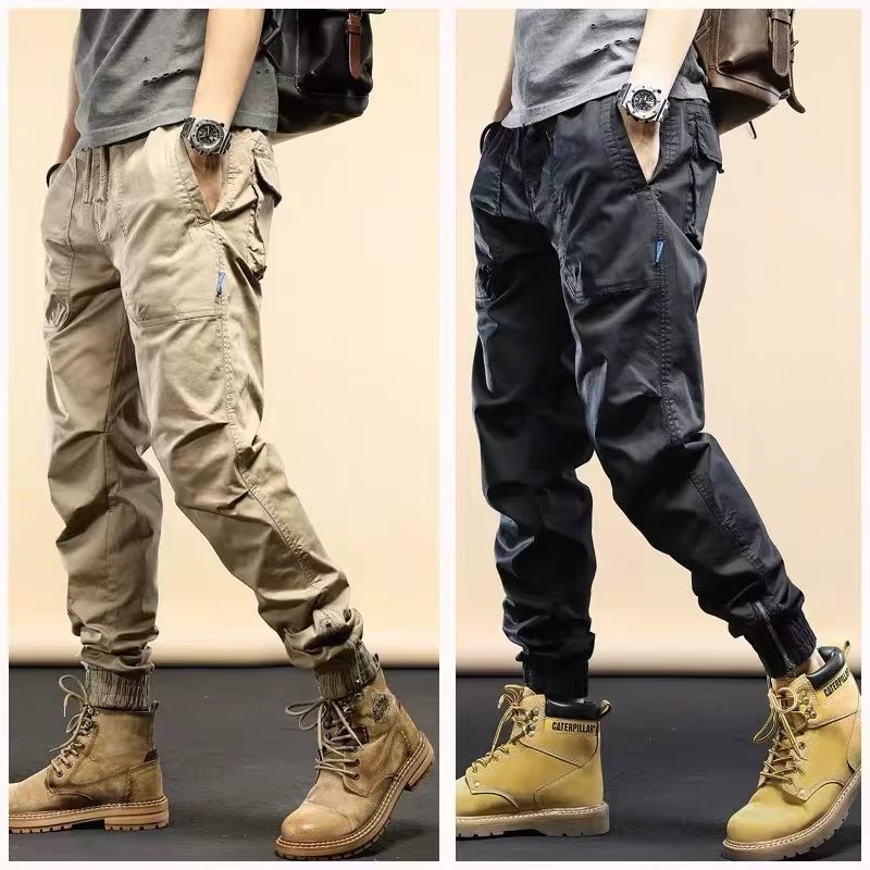 Cross-border one-piece delivery American khaki overalls men's 2022 Spring and Autumn new trendy men's casual pants wide