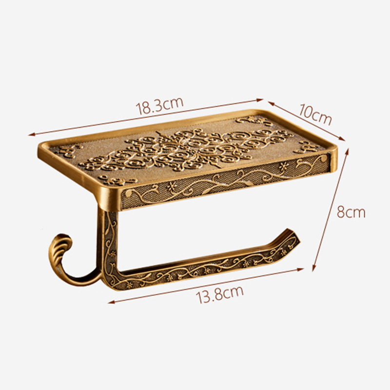 Phone Rack Storage Rack Antique Carved Space Aluminum Toilet Tissue Rack Roll Paper Rack Cross-border E-commerce Amazon