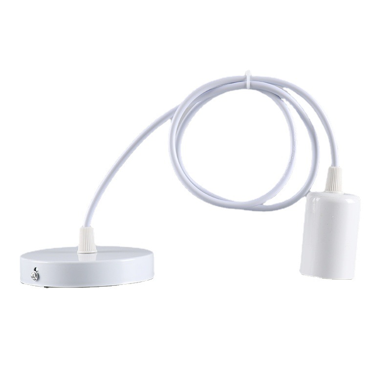 Wholesale E27 card-type light lamp holder combination metal lamp Cup ceiling plate hanging wire lamp holder combination chandelier accessories