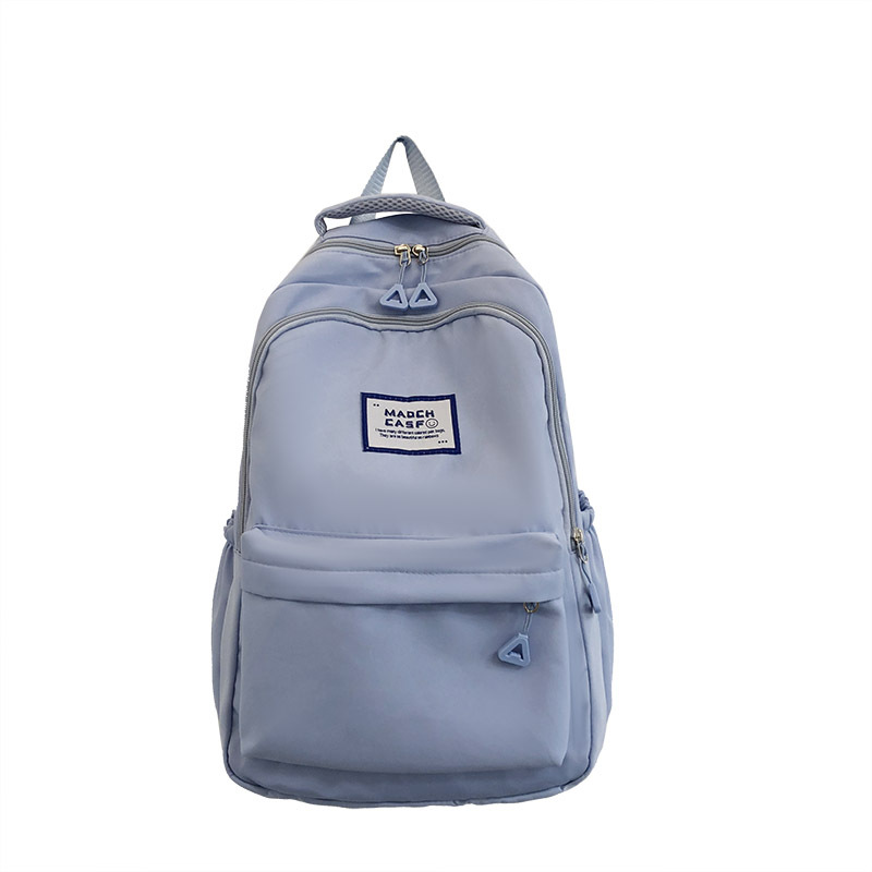 New Schoolbag Female Junior High School High School Students Large Capacity Simple Student Bag College Students Solid Color High Value Backpack