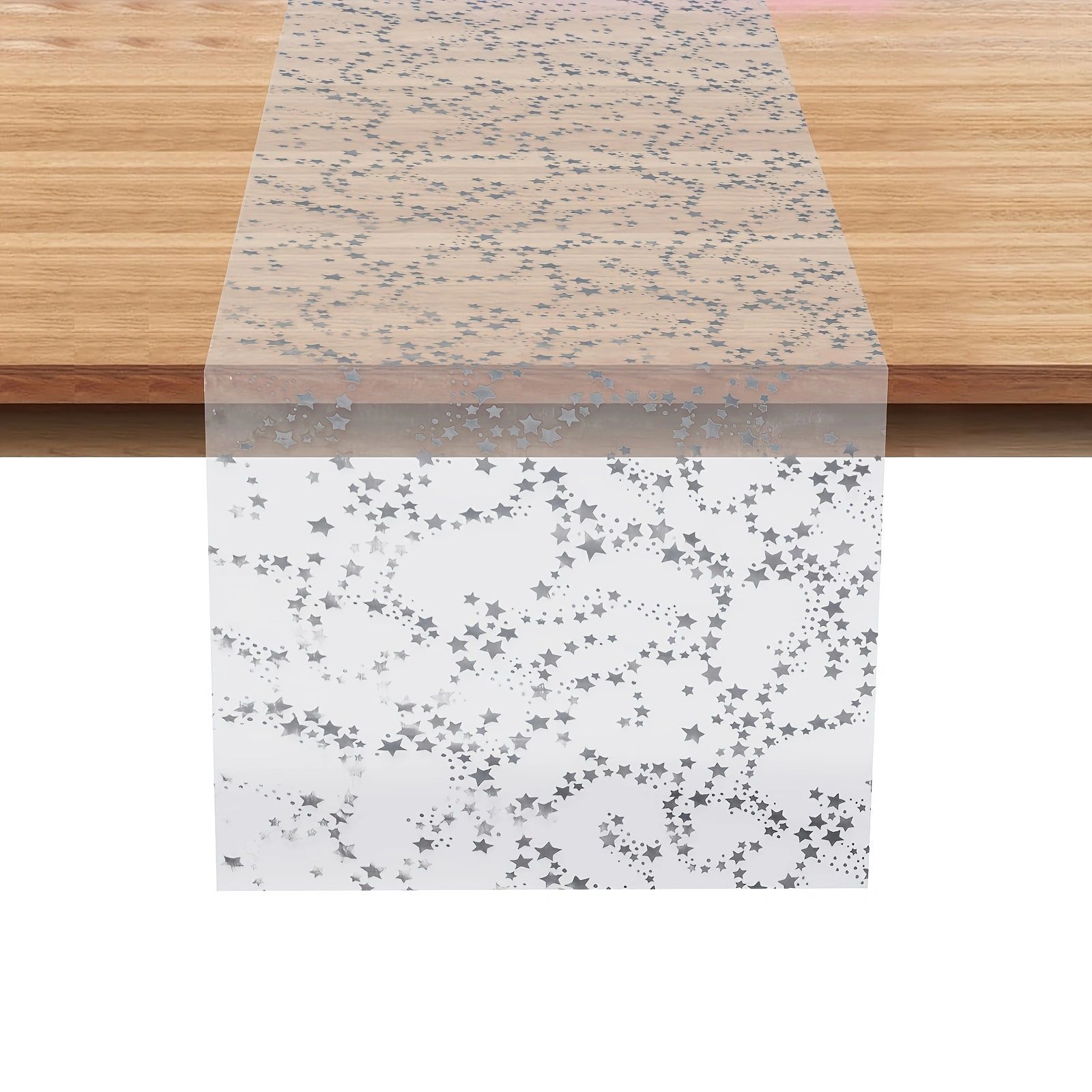 New cross-border Amazon dedicated mesh gilding table runner star decoration home wedding banquet background table decoration