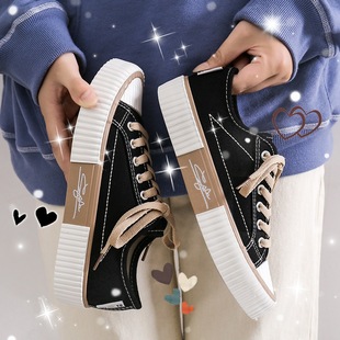 Niche canvas shoes new female 2022 autumn Korean version of all-match ulzzang student biscuit shoes vulcanized shoes wholesale