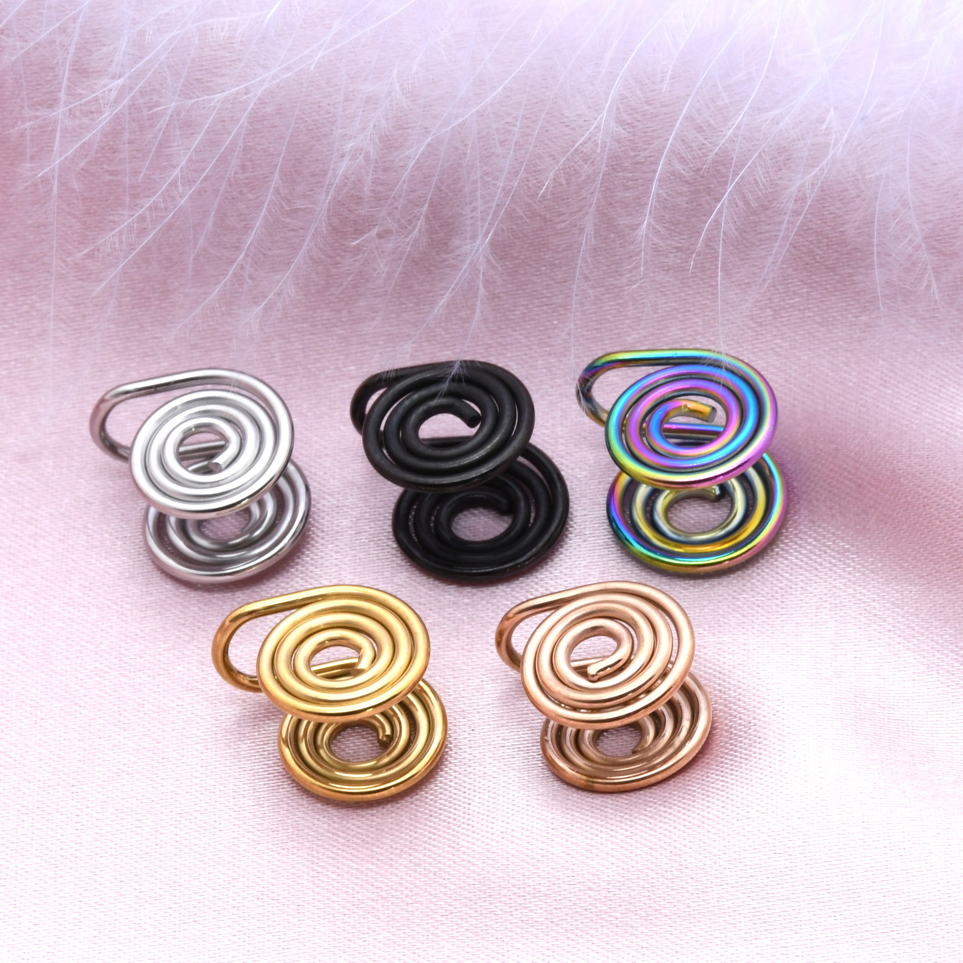 Factory wholesale mosquito coil ear clip no ear hole painless electroplated earrings accessories personality simple fashion ear clip