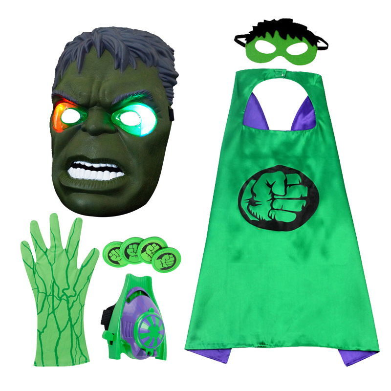 Halloween costume Hulk clothes cloak luminous mask gloves transmitter wristband belt performance performance