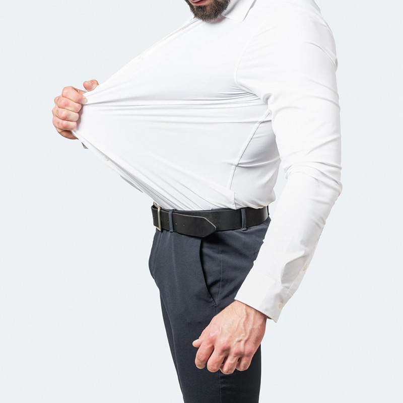 Cross-border foreign trade Korean slim-fit elastic shirt men's shirt Amazon foreign trade simple business thin shirt men