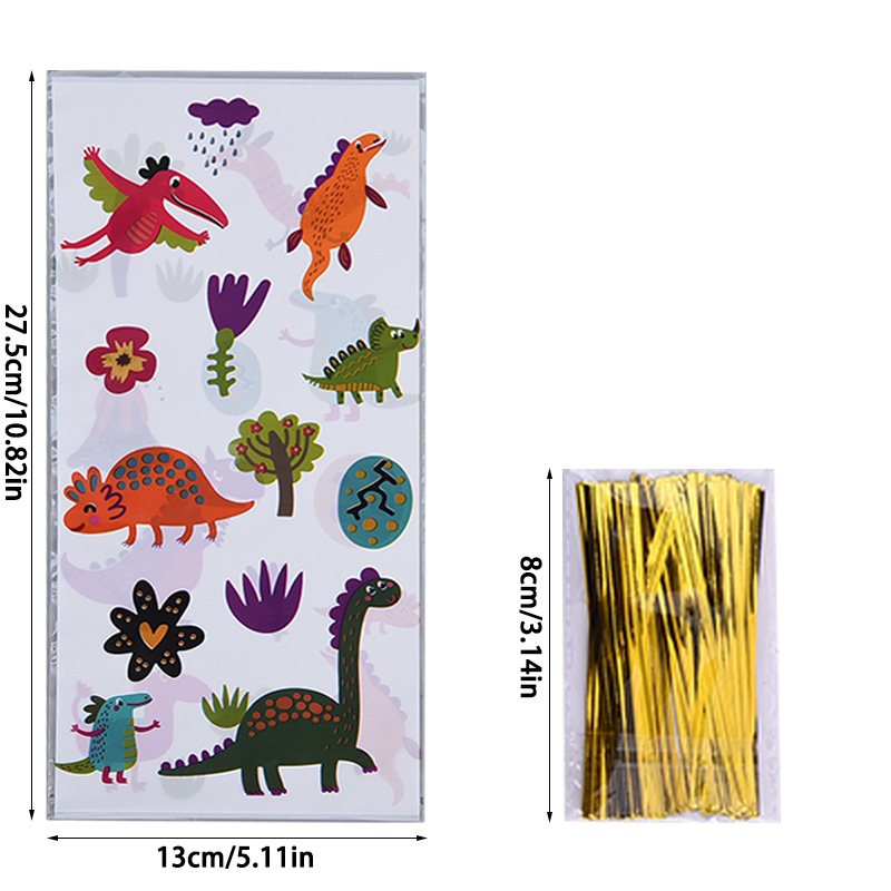 New Amazon animal candy bag opp flat pocket Children's Day gift bag cute dinosaur candy bag