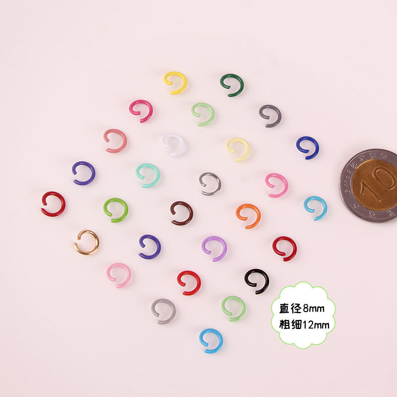Paint 0.8 color open ring iron connection ring bracelet hand hanging ring material DIY key chain jewelry accessories