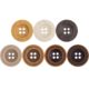 Yellow imitation wood grain wide edge resin button khaki off-white yellow curry dark brown black curry vintage button