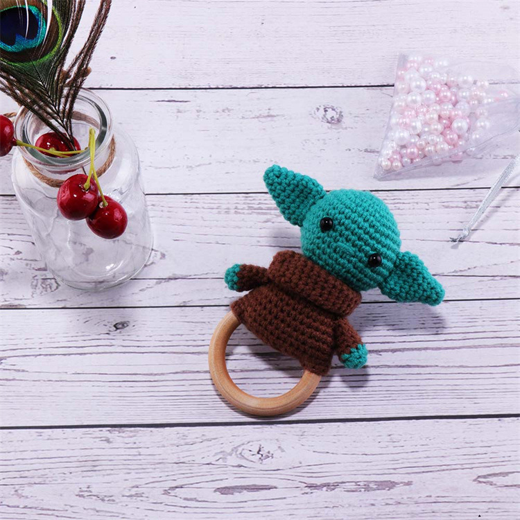2021 New Baby knitted rattle bed Bell plush animal sound doll baby early education toys wholesale