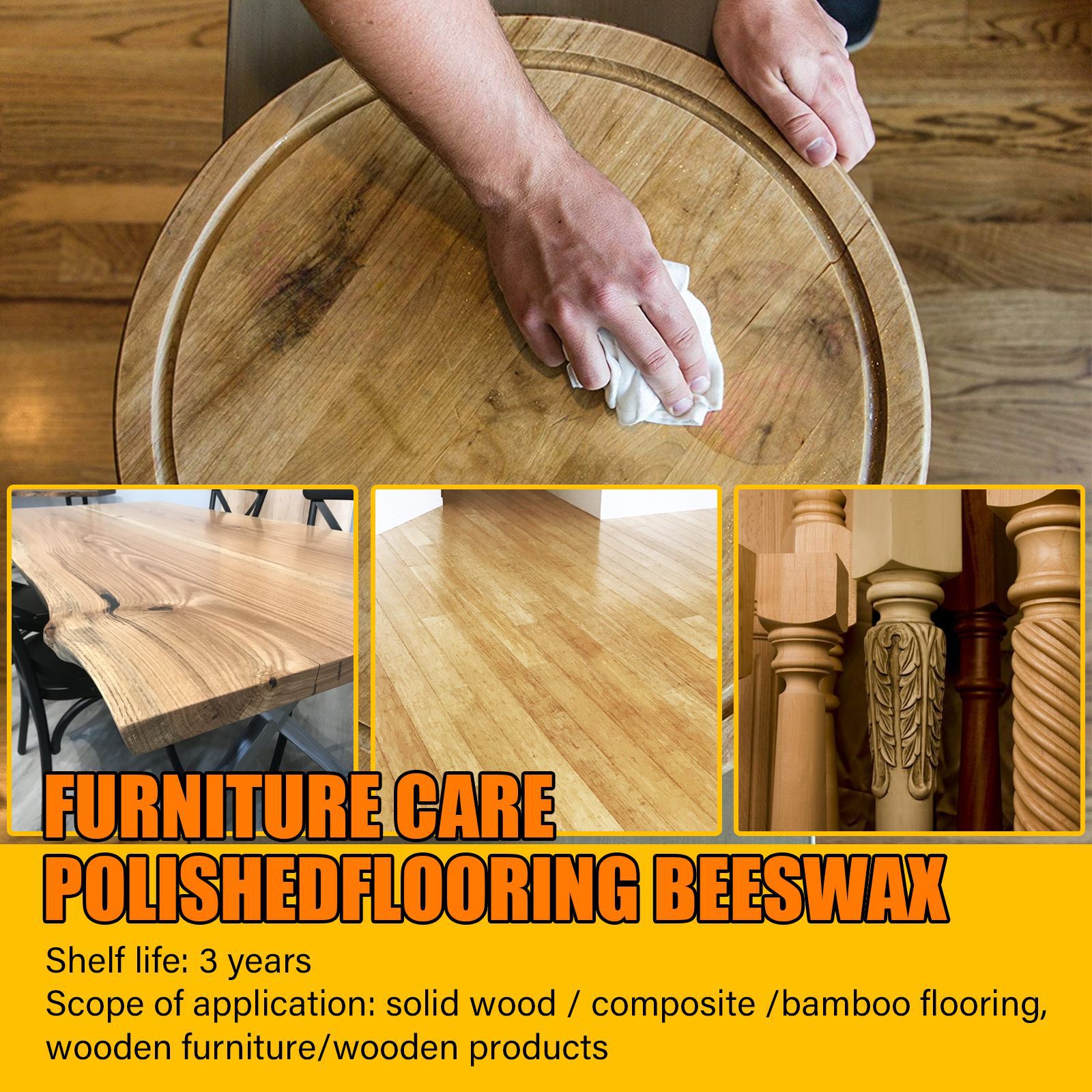 EELHOE natural beeswax furniture care polishing waterproof anti-chattering brightening wooden floor maintenance beeswax