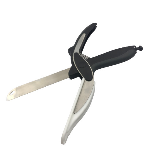 Food scissors vegetable scissors 2-in-1 smart stainless steel spring knife multi-functional household kitchen spring scissors