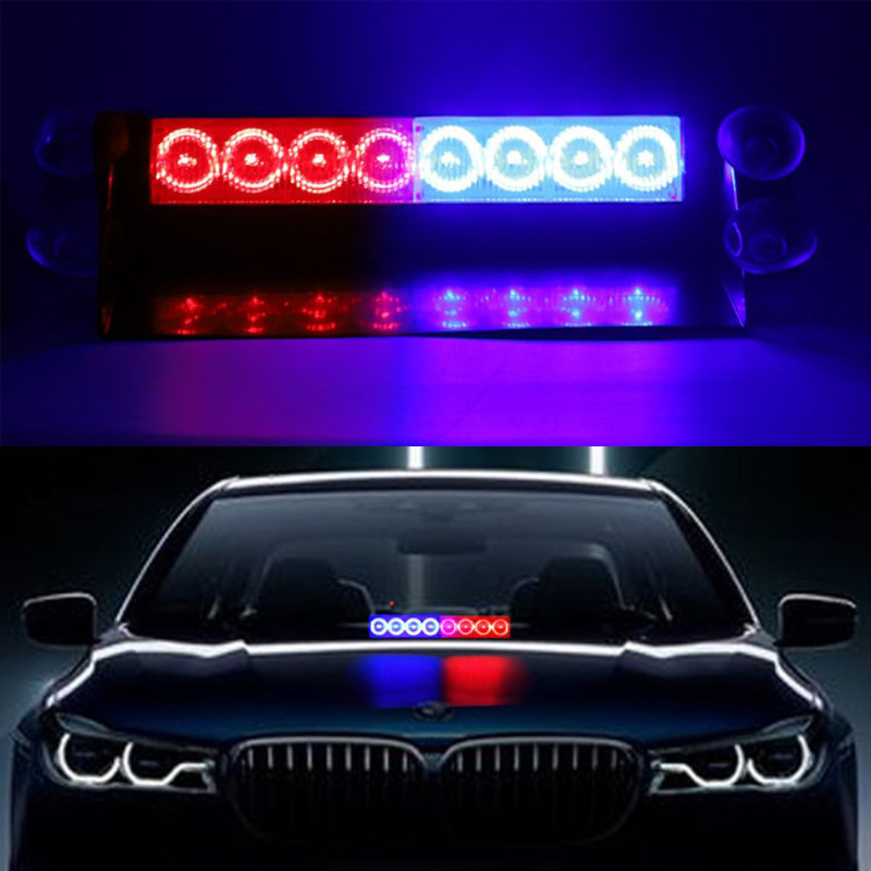 Led 車の警告灯フロントガラスガラスシャベルライト 8led 赤青点滅開口部白黄色在庫あり|undefined