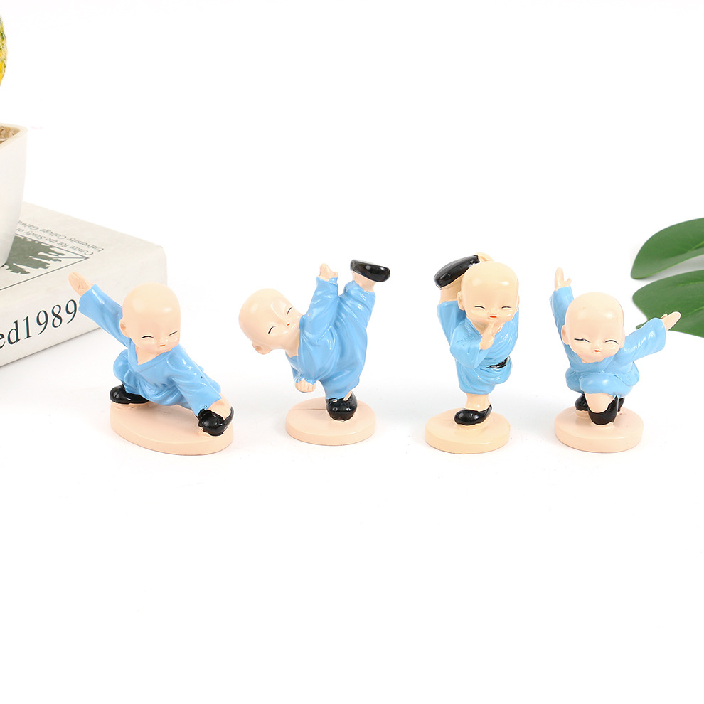 Caiyi Shaolin Kung Fu Boxing Monk Creative Resin Cartoon Doll Martial Arts Gift Craft Gift