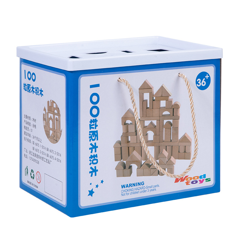 Log non-lacquered building block large particle barreled desktop wood construction area solid wooden toy kindergarten patchwork material