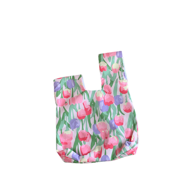 Wrist bag coin purse walking bag floral Tulip romantic fresh photo essential ins style