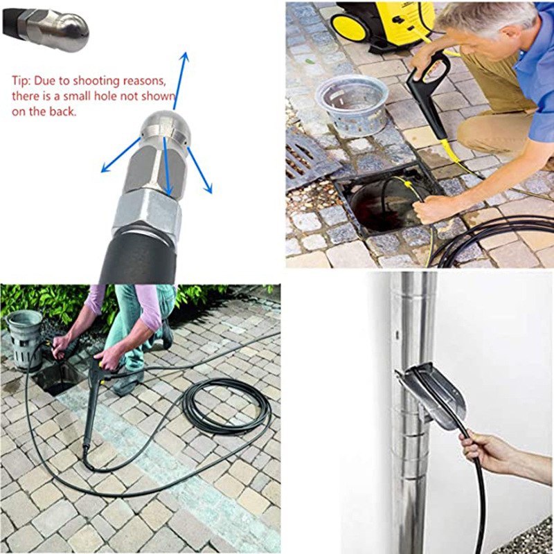 Household sewer pipe dredging cleaning pipe for K series high pressure cleaning machine water gun