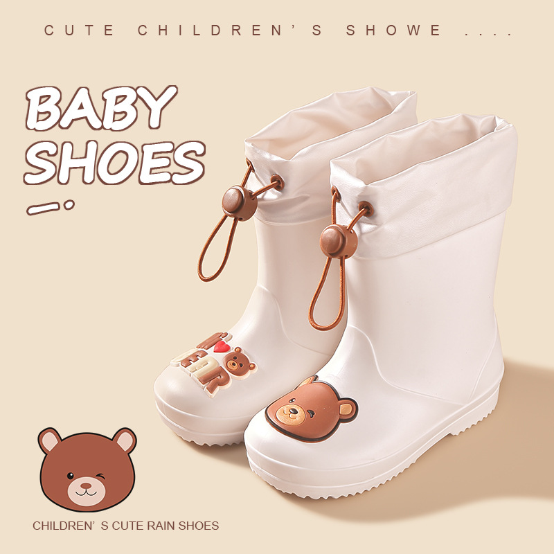 Children's rain boots wholesale cartoon boys and girls kindergarten baby waterproof shoes rubber shoes corset non-slip rain boots overshoes