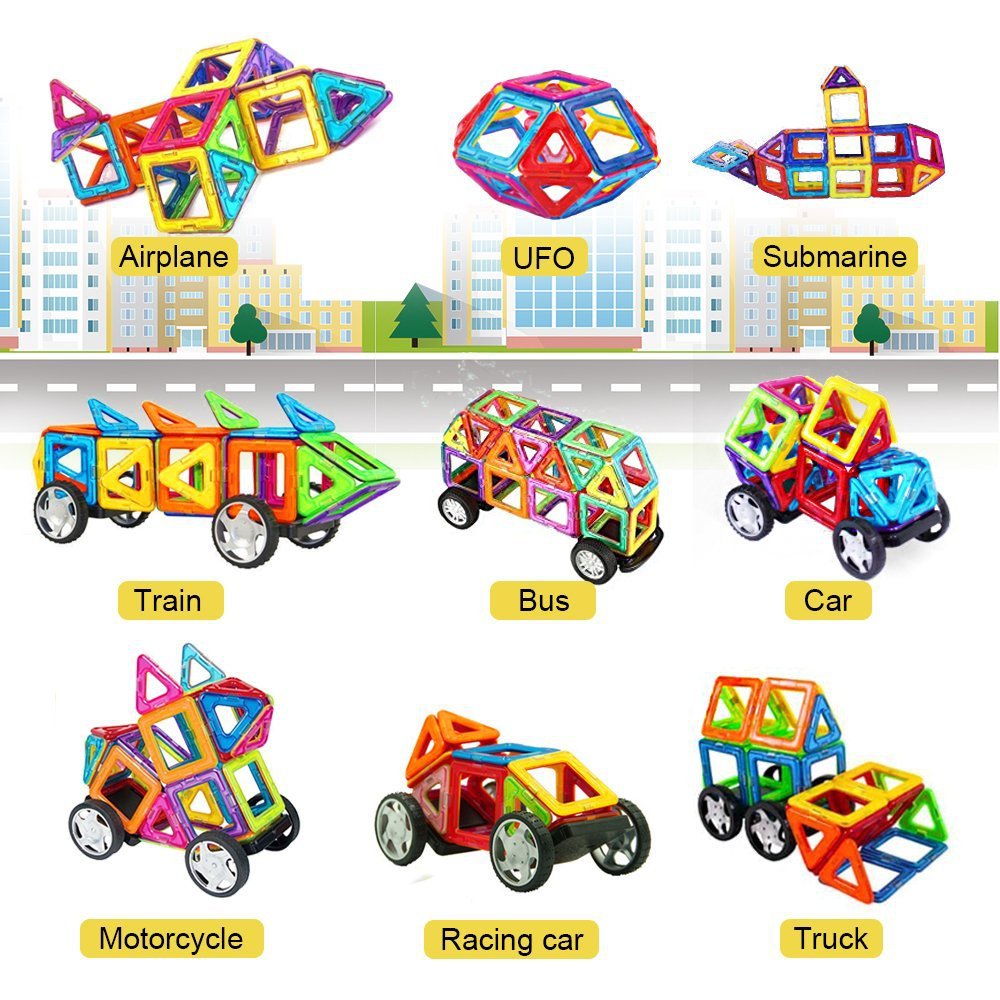 Factory direct magnetic piece building blocks set DIY creative building blocks assembled educational children play magnetic building blocks