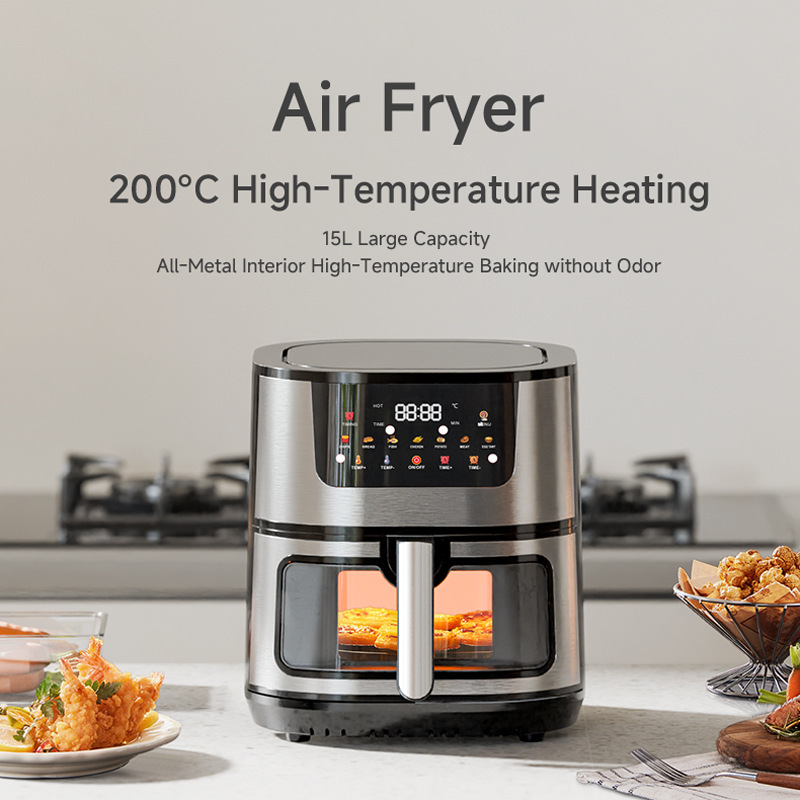 15L Air Fryer Air Fryer Household Large Capacity Intelligent Stainless Steel Electric Fryer Multifunctional Electric Oven