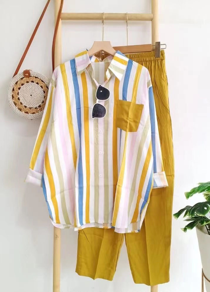 transfrontaliera 2023 estate nuova moda sciolto sottile comodo casual a righe vestito donna all'ingrosso_voghion.com