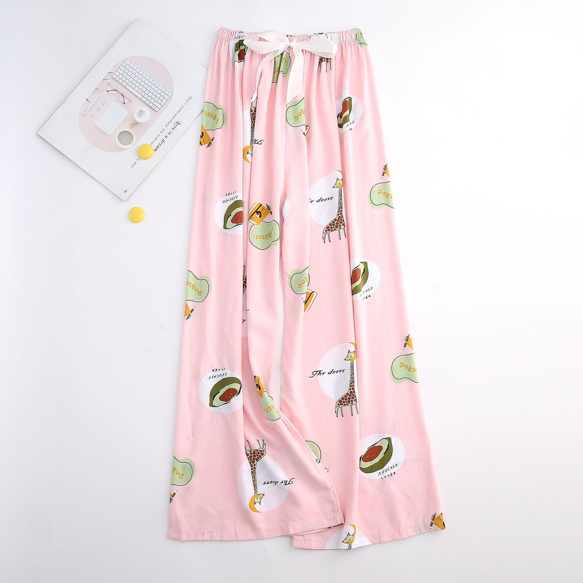 Pyjamahose aus Baumwolle und Seide für Damen, weite Hosen, Außenhandel, Sommer, neue große Größe, lockere Oberbekleidung für Schwangere_voghion.com