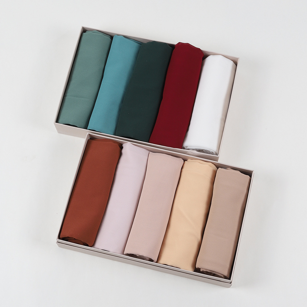 5 Pack Gift Box for Sale Cross-border AliExpress Amazon Malaysia High Quality Pearl Chiffon Scarf