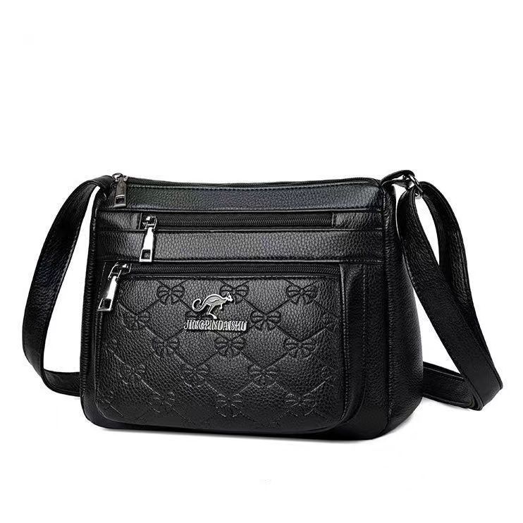 Genuine Leather Middle-aged Women's Bag Mother's Bag PU Bag Women's Middle-aged and Elderly Shoulder Crossbody Bag Mother-in-law Bag