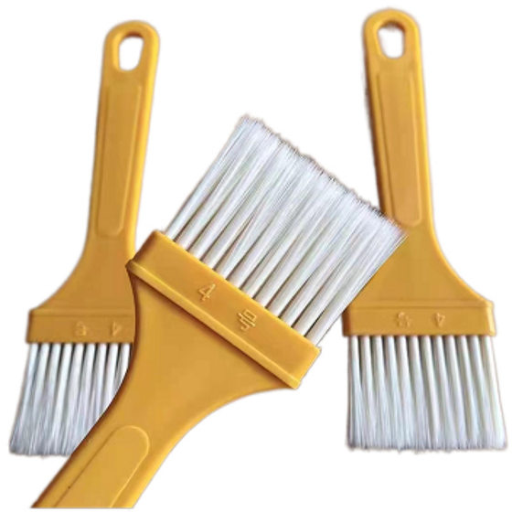 plastic paint brush waterproof brush glue plastic no. 4 small brush lint-free barbecue brush hair-planting brush yellow handle cleaning brush