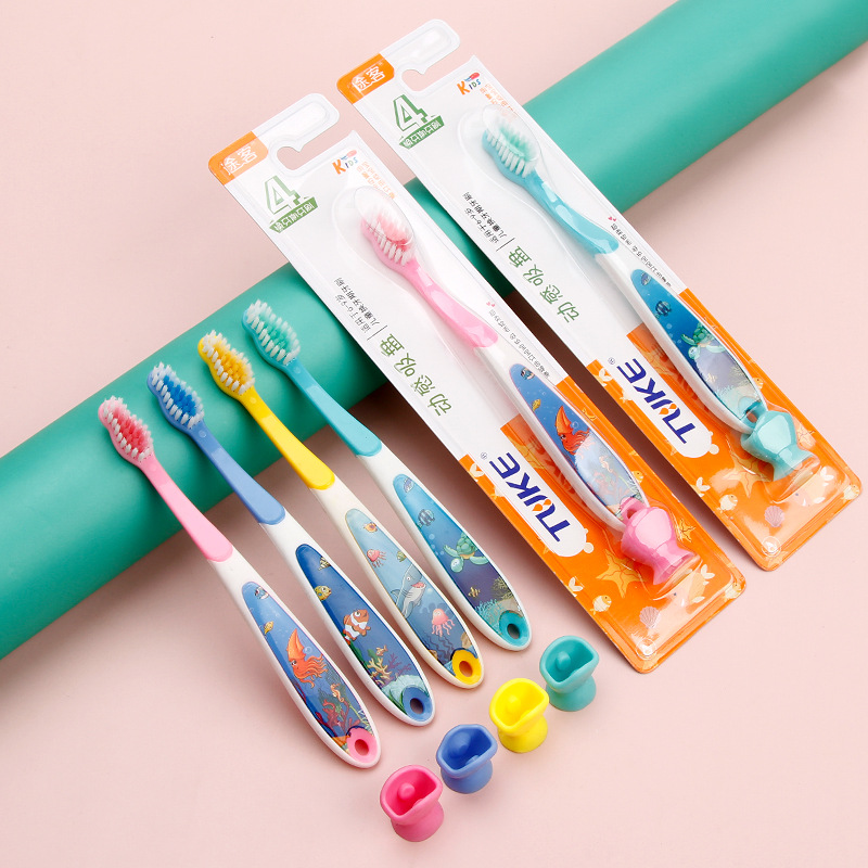 Stall supply 3-12 years old children's toothbrush soft hair cartoon handle foreign trade Macaron baby toothbrush manufacturers wholesale