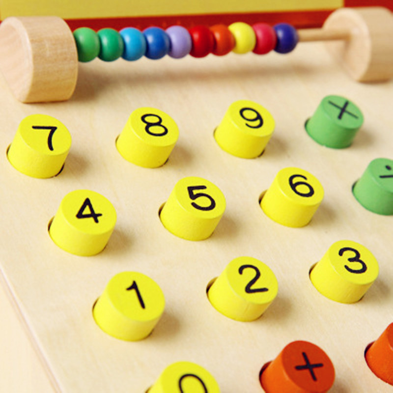 Wooden simulation Cash Register parent-child interaction play house educational toys infant supermarket cashier mathematics teaching aids