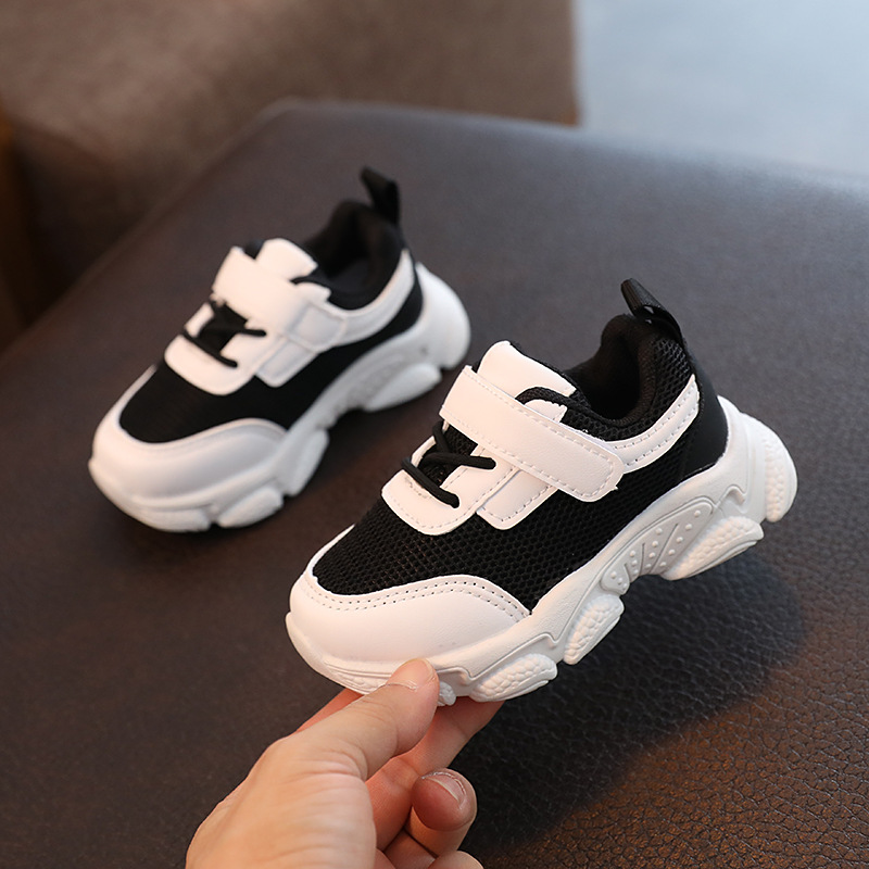 2023 white shoes spring and autumn children's shoes boys sneaker mesh girls breathable casual shoes medium and small children's board shoes