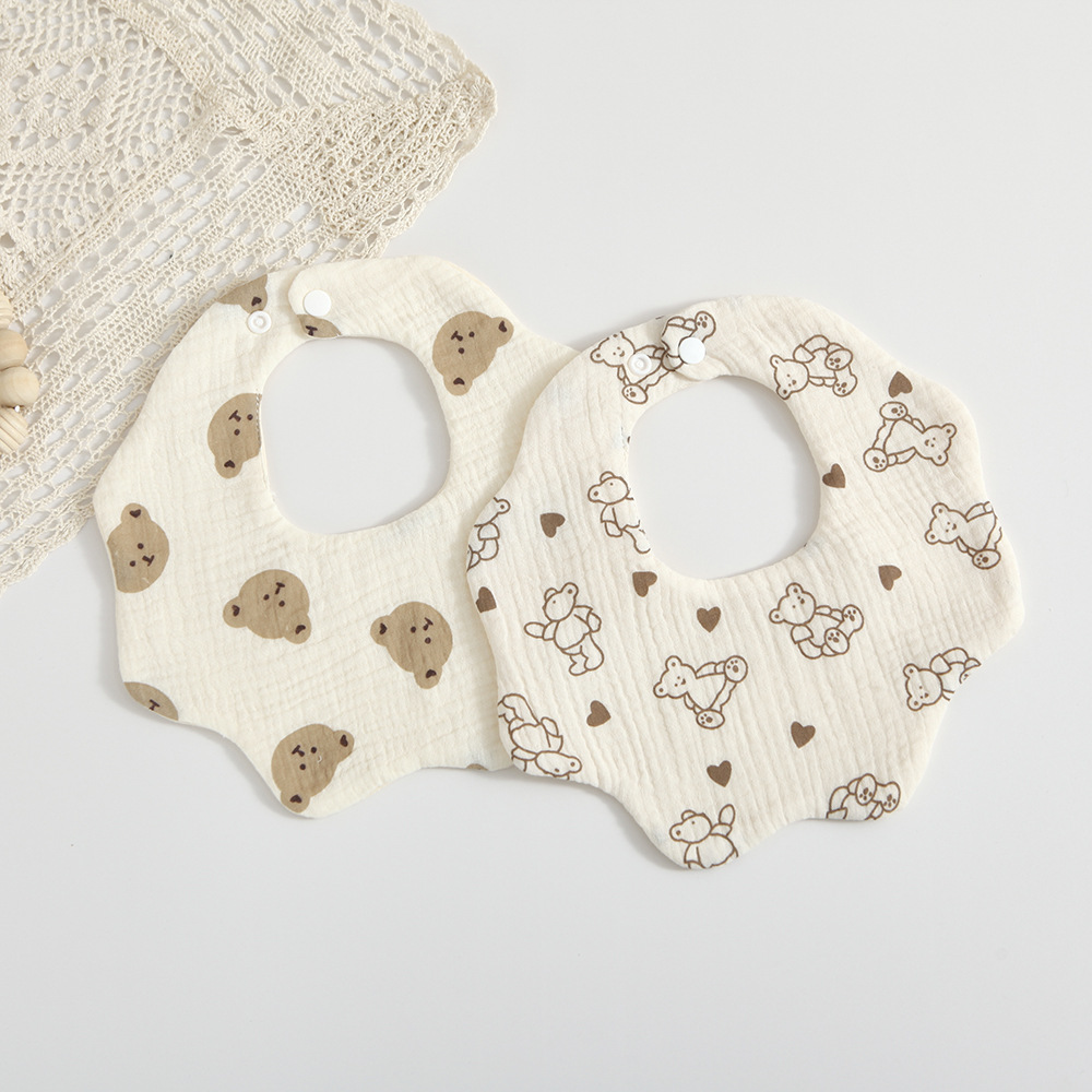 Han Feng 6-layer cotton gauze petal bib Zou Zou cloth saliva towel 360 degree newborn bib baby anti-spitting milk towel