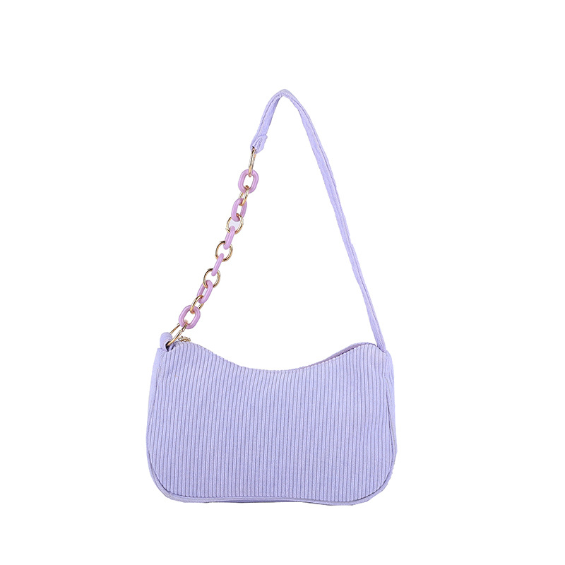 Corduroy solid color underarm bag 2024 Korean version of simple literary dumpling bag foreign trade explosions women's bag a generation of hair
