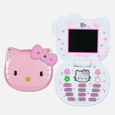 Outside single hot small mobile phone new K688 Hello Kitty flip mobile phone cartoon cute students Children mini mobile phone