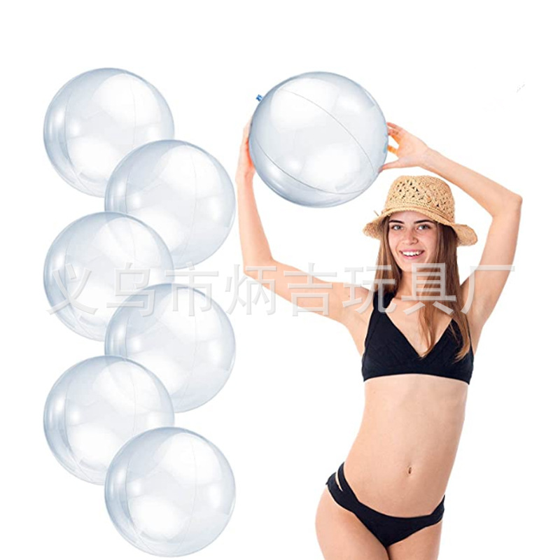 Spot inflatable transparent ball PVC beach ball sequins colored paper water ball transparent pool beach party flash ball