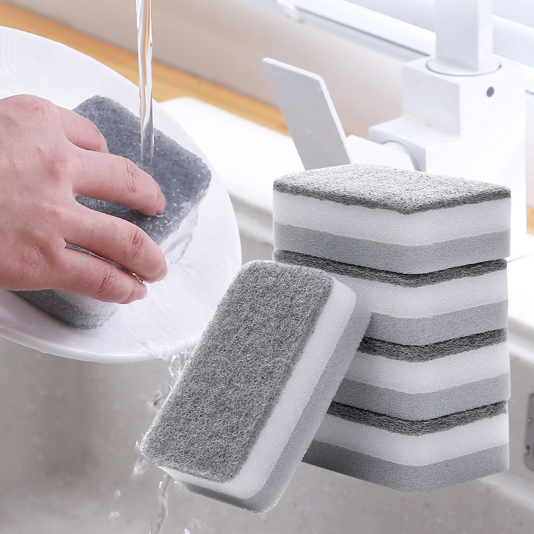 Sponge wipe thick gray dish washing sponge kitchen household cleaning sponge dishwashing cloth cloth wholesale