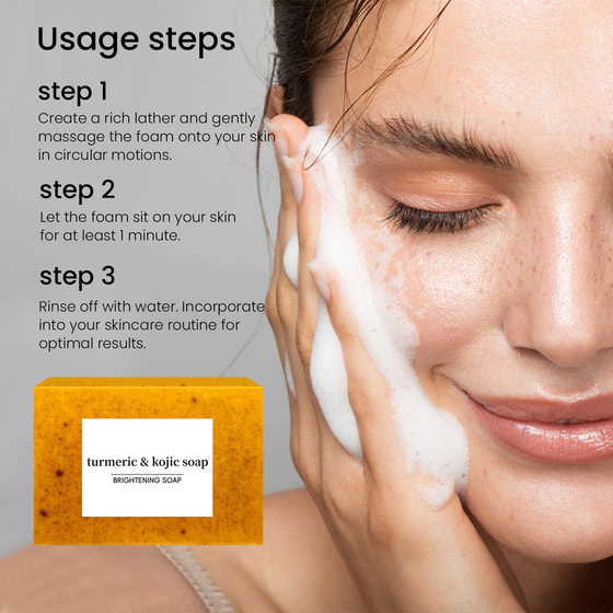 Cross-border foreign trade European and American TK turmeric soap lemon soap kojic acid soap ginger handmade cold soap Bath face washing soap