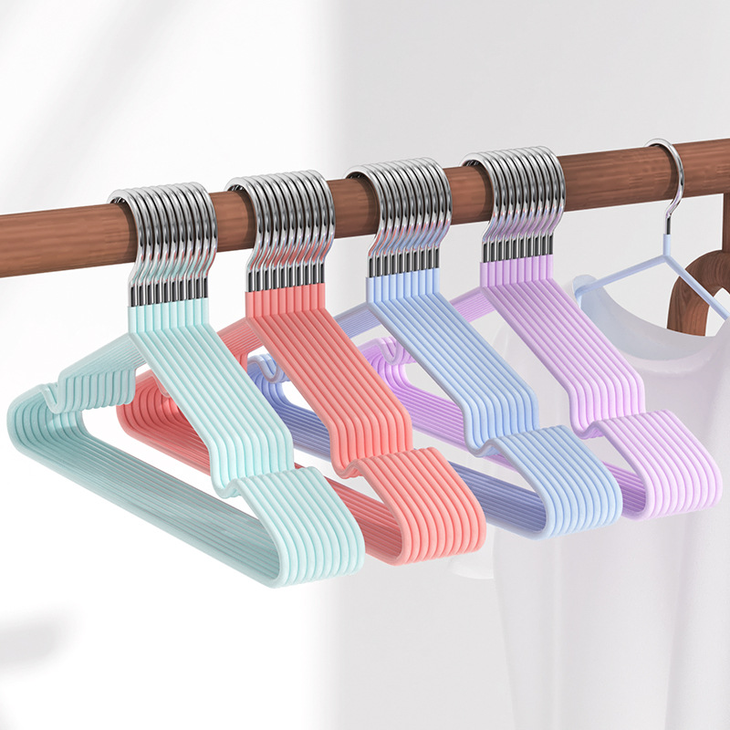 Tiktok same style clothes hanger non-slip plastic dipping clothes hanger dormitory household clothes rack clothes support wet and dry children clothes hanger
