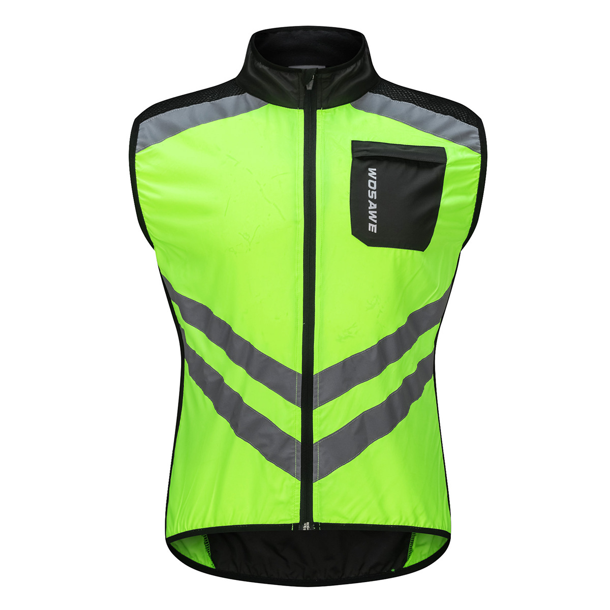 WOSAWE Mountain Bike Riding Windbreaker Jacket Vest Reflective Water-repellent Skin Short-sleeved Top Light