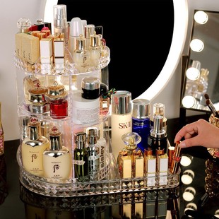 Manufacturer Direct Sales New Two-in-one 360-degree Rotating Makeup Rack Rotatable Makeup and Skin Care Product Storage Rack