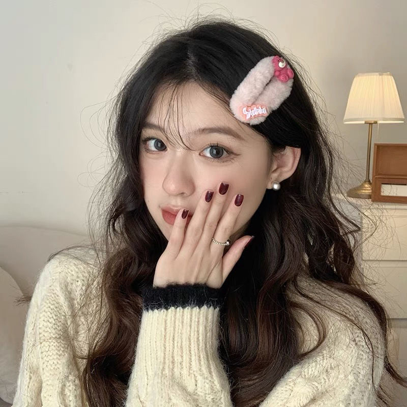 Plush Yugui dog hairpin female autumn and winter hair accessories cute clip headdress BB clip forehead broken hair bangs clip hairpin female